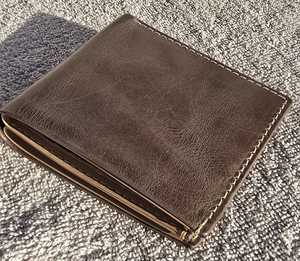 Cartera Corta Delgada de Cuero Genuino Hecha a Mano para Hombre, con Cierre Triple, Anti-Robo, Estilo Vintage, de Piel de Vaca Crazy Horse, Color Personalizable - Product Image 1