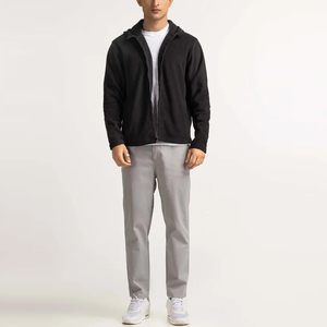 Sweat à capuche zippé d'hiver en coton de qualité supérieure, personnalisé, avec poche, motif uni, coupe-vent, respirant, nouvelle mode pour homme - Product Image 5