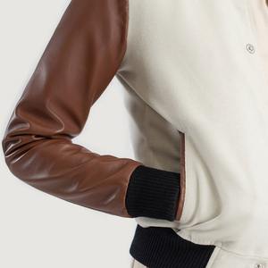 Custom recortada Varsity chaqueta de las mujeres de estilo de béisbol de la escuela secundaria Letterman chaqueta OEM ODM Crop Bomber fabricante - Product Image 6