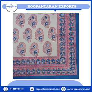 Hot Selling Indian Manufacturer Table Cloths <b>Rectangle</b> Hand Block Printed Timeless Craftsmanship Pure Cotton <b>Tablecloths</b> At Sale - Product Image 4