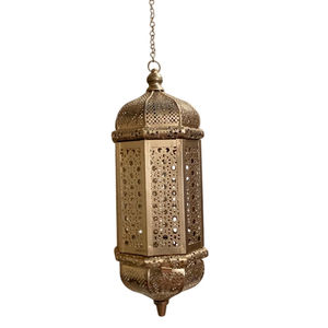 Handcrafted Vintage Moroccan Lantern Gold <b>Ceiling</b> <b>Hanging</b> Lamp Metal Design Pendant Light For Luxury Home <b>Decor</b> & Hotel Use - Product Image 2
