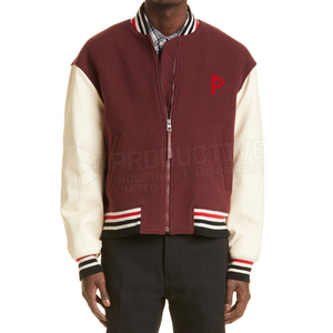 เสื้อแจ็กเก็ตผ้าใบผู้ชาย OEM แบบเลตเทอร์เมนแขนยาวคอตั้งสำหรับฤดูหนาว - Product Image 2