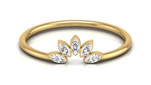 Nouvelle bague de mariage pour femme en or rose Marquise Diamond Band avec perle Bijoux exclusifs en or blanc Quantité en gros - Product Image 6