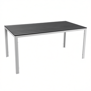 Amicasa ROMA Mesa de Exterior Fija de Hierro Antracita Blanco 156x78x74cm - Product Image 2