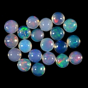Opale de feu éthiopienne naturelle, cabochon en pierre précieuse, multicolore, 7 mm, évaluée par un tiers pour la fabrication de bijoux - Product Image 4
