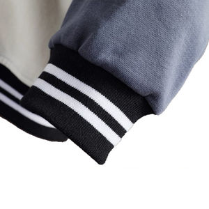 Mens Fashionable 100% Wool Varsity Jacket Stand Collar Patchwork Winter Hip Hop <b>Street</b> Casual Outerwear OEM - Product Image 4