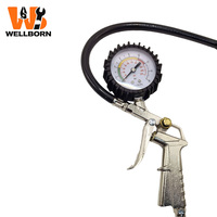 Manomètre numérique de pression des pneus avec gonfleur - Accessoire de compresseur d'air robuste avec tuyau flexible, pour voiture, camion, SUV, moto