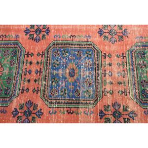 Turkish 2,7x9,7 ft <b>Runner</b> Rug, Vintage Rug, <b>Red</b> Bordered Rug - Product Image 5