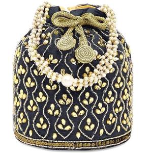 Bridal Matching <b>Dress</b> Potli <b>Bag</b> Custom Color Drawstring Wristlet Hand Carry Handicraft Wedding Fancy Mini Purse <b>Bags</b> Custom Logo - Product Image 5