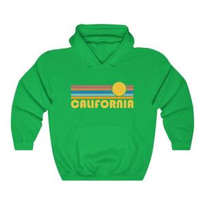 Sudadera con capucha Retro California Sunset, sudadera unisex de mezcla de algodón - Product Image 5