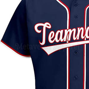 Conjuntos de uniformes de béisbol de talla grande para hombre de poliéster de secado rápido transpirable al por mayor nombre de equipo personalizable adultos estampado cuello en V - Product Image 5