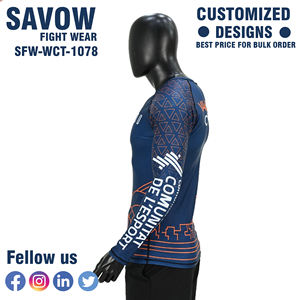 T-shirt de compression à manches courtes pour homme OEM Rash Guard MMA BJJ, entraînement en salle de sport, séchage rapide, respirant, surf, protection UV - Product Image 4