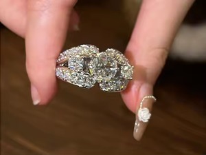 Bague de fiançailles en diamant Moissanite originale taille rose bague de mariage en argent Sterling 925 de luxe pour femme cadeau en or pour elle - Product Image 2