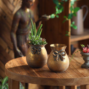 Macetas Decorativas de Metal para Plantas, Decoración de Mesa para el Hogar, Macetero para Suculentas de Interior, Florero, Artículo de Exhibición de Jardín Rústico Vintage, Regalo Decorativo - Product Image 3