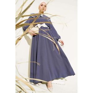 Casual <b>Baby</b> Dress with <b>Bow</b> Belt Smoke Colored Collar - Product Image 4