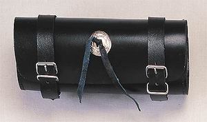 Bolsa de herramientas de cuero para motocicleta, bolsa de herramientas de cuero negro con aluminio para horquilla para equipaje de viaje y almacenamiento de herramientas de motocicleta - Product Image 5