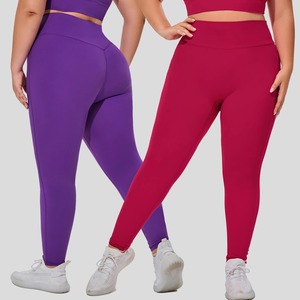 Mallas sólidas de cintura alta para Yoga y Fitness para mujer, pantalones de gimnasio transpirables de secado rápido sin costuras - Product Image 1