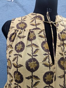 Vestido de Verano de Algodón Transpirable para Mujer, Estampado Floral Hecho a Mano, Patrones Sólidos, Vestido de Verano Cómodo - Product Image 3