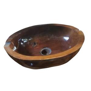 Évier en bois naturel moderne de haute qualité, écologique, pour une salle de bain, une cuisine ou une salle de bain élégante, design artisanal indonésien - Product Image 1