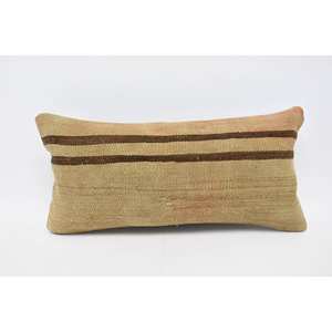 Alfombra Vintage de Lana Kilim, Tejido Beige de 12x24 Pulgadas - Product Image 1