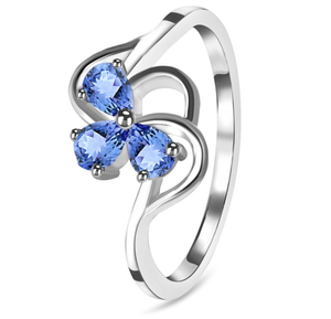 แหวนหินสามชิ้นสีเงินสเตอร์ลิงสำหรับผู้หญิงทันสมัยล่าสุดสำหรับ925ลูกแพร์พลอยแทนซาไนต์สำหรับเป็นของขวัญแต่งงานที่หมั้นหมายในสไตล์คลาสสิก - Product Image 2