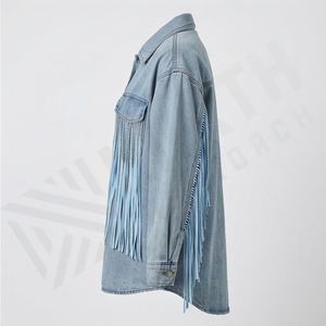 Custom Wholesale Ladies Clothing Factory Street Wear Women Curve <b>Button</b> Outwear Acid Wash Vintage Fashion Breathable Cotton Top - Product Image 3