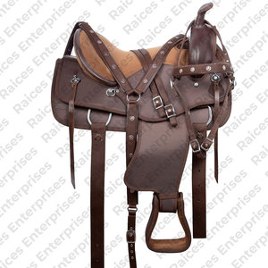 Selle de cheval entièrement personnalisée fabriquée en usine de cuir Vente en gros Réglable Selle de cheval en cuir Western English - Product Image 1