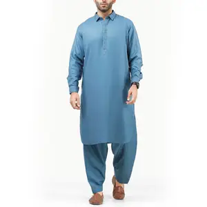 Оптовая продажа, сшитая мужская одежда Salwar Kameez/kurta, дизайн светло-голубого цвета, стирка и одежда, Пижама для зимней коллекции