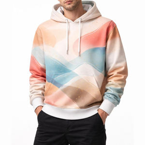 Sweat-shirt tie-dye artistique conçu avec des nuances audacieuses et mélangées, offrant une sensation de molleton doux, style urbain moderne, vêtement confortable - Product Image 3