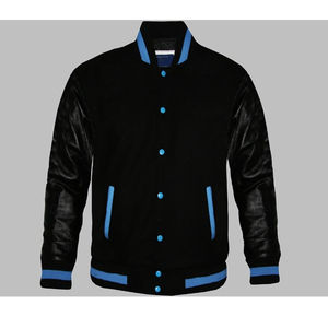 Veste universitaire personnalisée de haute qualité en laine à manches en cuir patchs en chenille avec style baseball - Product Image 6