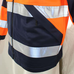 Chaqueta de Seguridad Reflectante de Alta Visibilidad HSI para Invierno, Forrada de Polar, con Cierre y Logotipo Personalizado para Hombre - Product Image 4