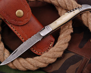 ดามัสกัสมีดผลไม้เหล็กแบบพกพากลางแจ้งพร้อมที่จับกระดูกอูฐดามัสกัสเหล็กบ้านไวน์เนื้อใช้ในอุตสาหกรรมตั้งแคมป์ - Product Image 2