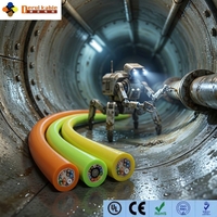 Câble robotisé pour inspection d'égouts à conducteur en cuivre étamé isolé PUR, basse tension, avec gaine coaxiale en PVC