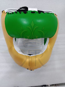 หมวกกันน็อคปกป้องศีรษะทำจากหนัง PU อุปกรณ์ฝึกมวยสำหรับศิลปะการต่อสู้ป้องกันใบหน้าออกแบบโลโก้ได้ตามต้องการ - Product Image 3