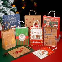 Sacs cadeaux de Noël en papier kraft de luxe, vente en gros d'usine, avec matériaux recyclés pour l'artisanat et la fabrication de bougies