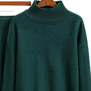 ชุดเสื้อสเวตเตอร์ถักสองชิ้นแบบสวมหัวและกระโปรงสำหรับฤดูใบไม้ร่วง - Product Image 3