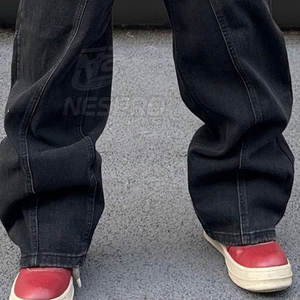 Pantalones vaqueros oscuros de invierno rectos de Color sólido de la mejor calidad, venta al por mayor, hechos a medida para hombres, diseño único, 100% algodón, transpirable, informal - Product Image 5