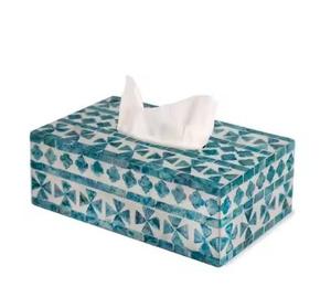 Boîte à mouchoirs en nacre de qualité supérieure très exigeante Design moderne Logo personnalisé porte-serviettes vente chaude - Product Image 2