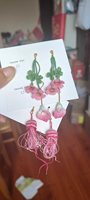 Boucles d'oreilles au crochet, micro-crochet, bijoux faits main, fleurs au crochet, décorations d'oreilles, mini-boucles pendantes au crochet, cadeau