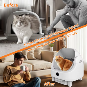 Bac à <span class=keywords><strong>litière</strong></span> automatique à nettoyage automatique à grande capacité de 80 L, à ouverture supérieure, avec contrôle intelligent par Wifi, bac à <span class=keywords><strong>litière</strong></span> anti-odeurs, adapté à plusieurs voitures - Product Image 3