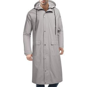 Nouveau design, imperméable à motifs unis, imperméable pour adultes, tendance unisexe, manches longues, capuche, imperméable décontracté avec logo personnalisé - Product Image 1