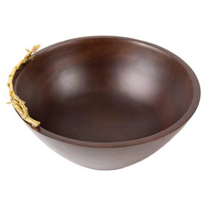 Bol à salade en bois écologique de haute qualité Accents floraux Design classique Bol en bois décoratif pour la maison en gros - Product Image 4