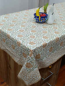 Nappe de table en coton 100% Granada Real, faite à la main, imprimée à l'aiguille dorée, lavable - Product Image 4