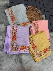 Diseñador moderno pura seda Georgette indio Sari secuencia trabajo bordado Banarasi Salwar traje suave ropa de fiesta de boda para adultos - Product Image 6