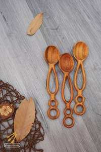 Ensemble de cuillères de service en bois antiques personnalisées argenterie de table élégante couverts de qualité supérieure couverts pour mariage et repas à la maison - Product Image 6