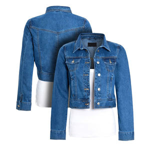 Nouveautés, vente chaude, veste en jean vintage pour femmes, style streetwear d'hiver et d'automne, veste en jean basique, style boyfriend - Product Image 1