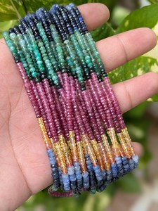 Natural Multi Sapphire Beads 3-4mm Gemstone Beads Strand for Jewelry Making DIY <b>Bracelets</b> Necklaces Wholesale - Product Image 2
