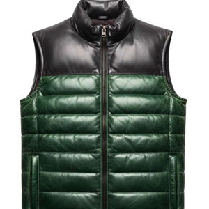 New Design <b>Men</b> Two Tone Quilted Puffer <b>Vest</b> Sleeveless Zip Up Winter Bodywarmer - Product Image 1