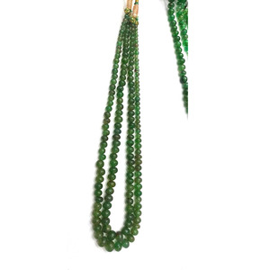 Collier de perles de rondelle lisse en pierre de fraise verte naturelle Taille 8-12mm de longueur 20-24 pouces 2 couches collier vintage de perles - Product Image 5