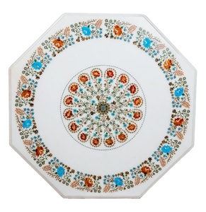 Đá Cẩm Thạch <span class=keywords><strong>Inlay</strong></span> Bàn cà phê hàng đầu với Antique đá cẩm thạch <span class=keywords><strong>Inlay</strong></span> thủ công ấn độ đá tác phẩm nghệ thuật trang trí nội thất nhà - Product Image 1